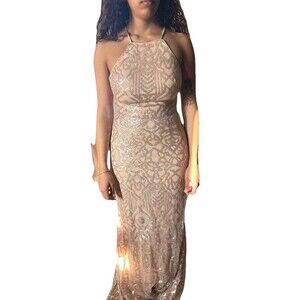 W Too Women's Pink Formal Prom Ball Gown Size 0 Zip Criss Cross Back Eveningwear